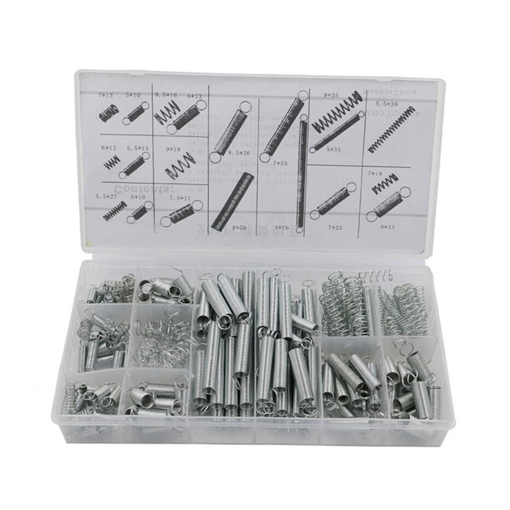 200 Pcs Met Opbergdoos Accessoires Uitbreiding En Compressie Spoel Draagbare Hardware Tool Spring Set Metalen Staal Diverse