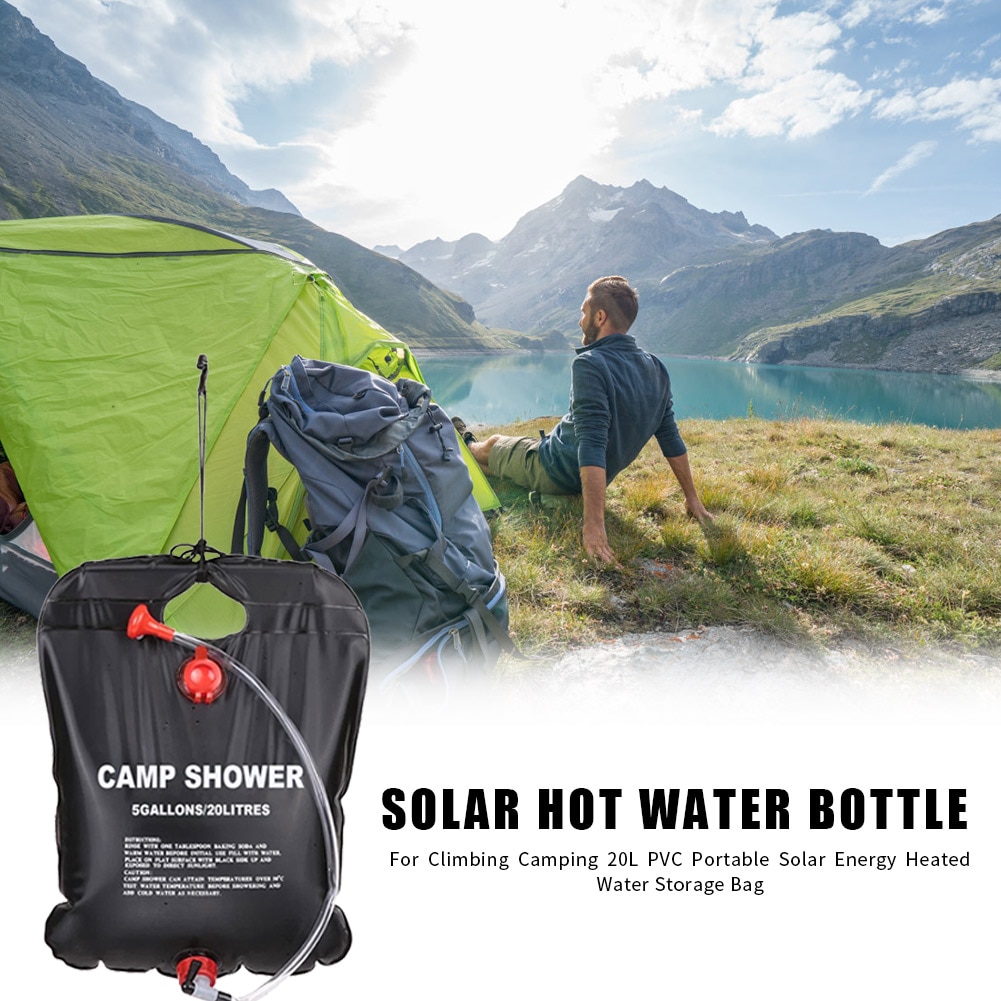 20L PVC Tragbare Dusche Taschen Faltbare Praktische Solar- Energie Heizung Wasser Lagerung Tasche für draussen Reise Wandern Camping