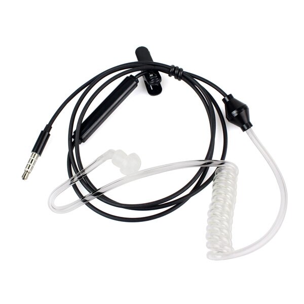 3,5mm Multifunktionale Anti-Radiation Luftkanal Hörer Headset für Alle 3,5mm Handys Anrufe Empfangen: Single Black