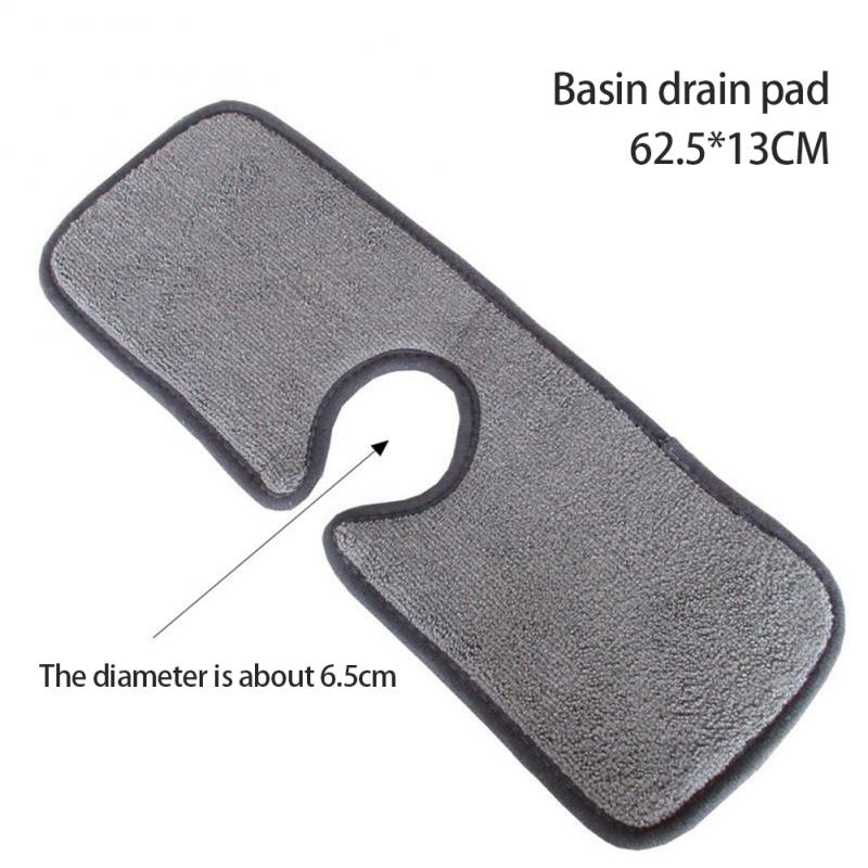 Faucet Splash Mat Sink Cleaning Cloths Kitchen Microfiber Faucet Absorbent Mat For Kitchen Bathroom RV Water Drying Catcher Pad: White-62.5x13CM