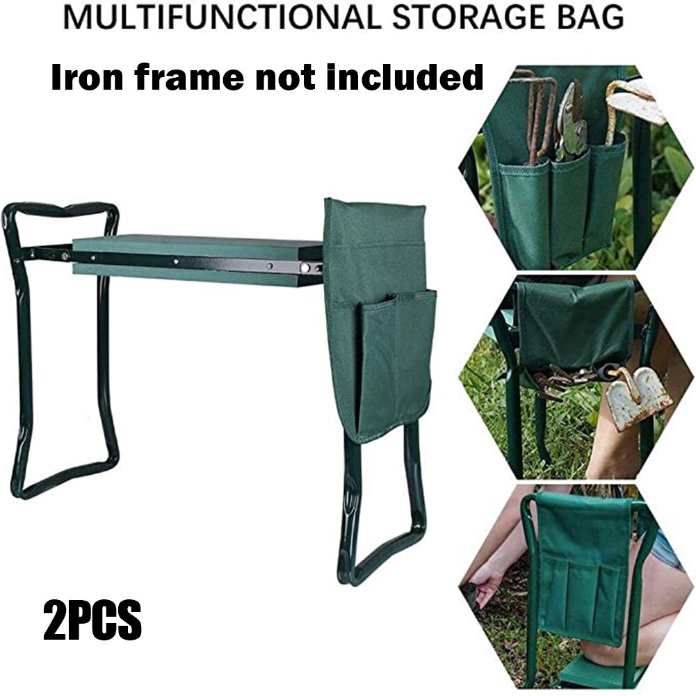 2 stk værktøjssidepose lommer pose til havebænk robust bærbar haveknæel skammel til havearbejde