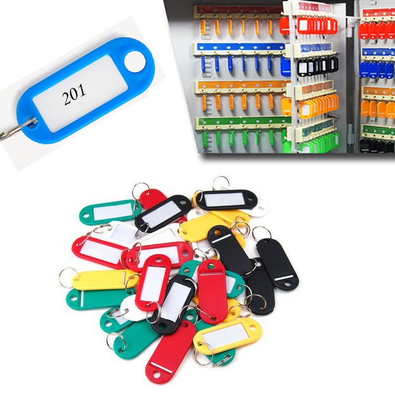 ISKYBOB 10 pièces Coloré Clé ID Étiquettes Étiquettes de Nom Anneau Fendu Porte De Voiture Porte-clés Porte-clés