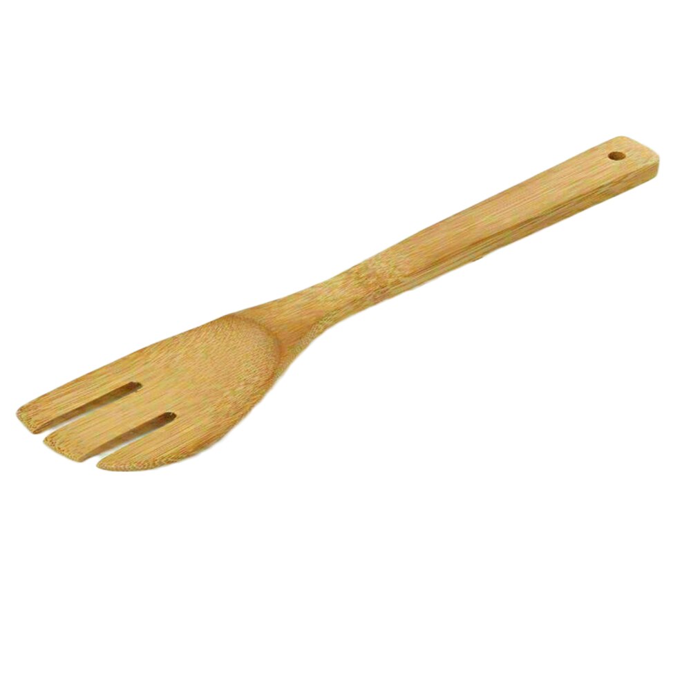 6Pcs Bamboo Long Handle Spoon Kitchen Utensil Cooking Tool Mixing Kit 30cm X 6cm