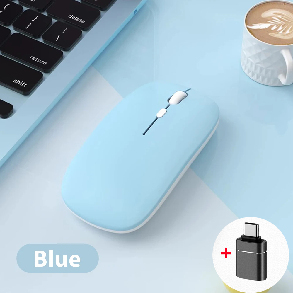 Przenośna mysz bezprzewodowa kompatybilna z Bluetooth 2,4 GHz podwójne tryby myszy komputerowych z odbiornikiem Nano do notebooka PC Laptop Macbook: Pomarańczowy