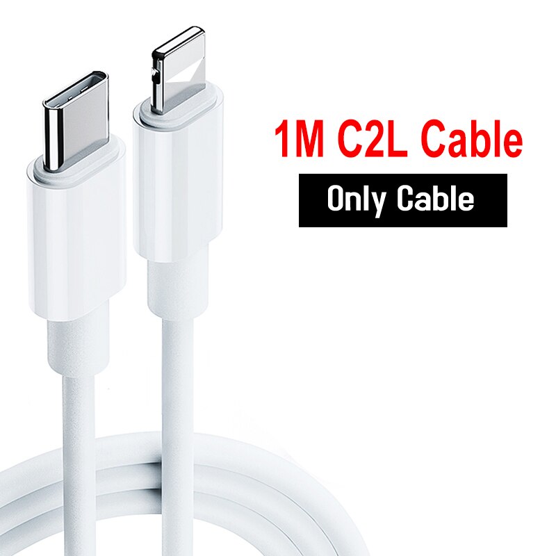 20w PD ładowarka USB-C zasilacz z kablem typu C szybka ładowarka do iPhone 12 Pro Max mini iphone12 iPad Pro do samsunga: 1M C2L
