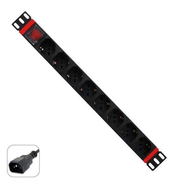 Schuko 19 "8 Modo Multi-socket Adattatore con On / Off Interruttore WP WPN-PDU-C01-08