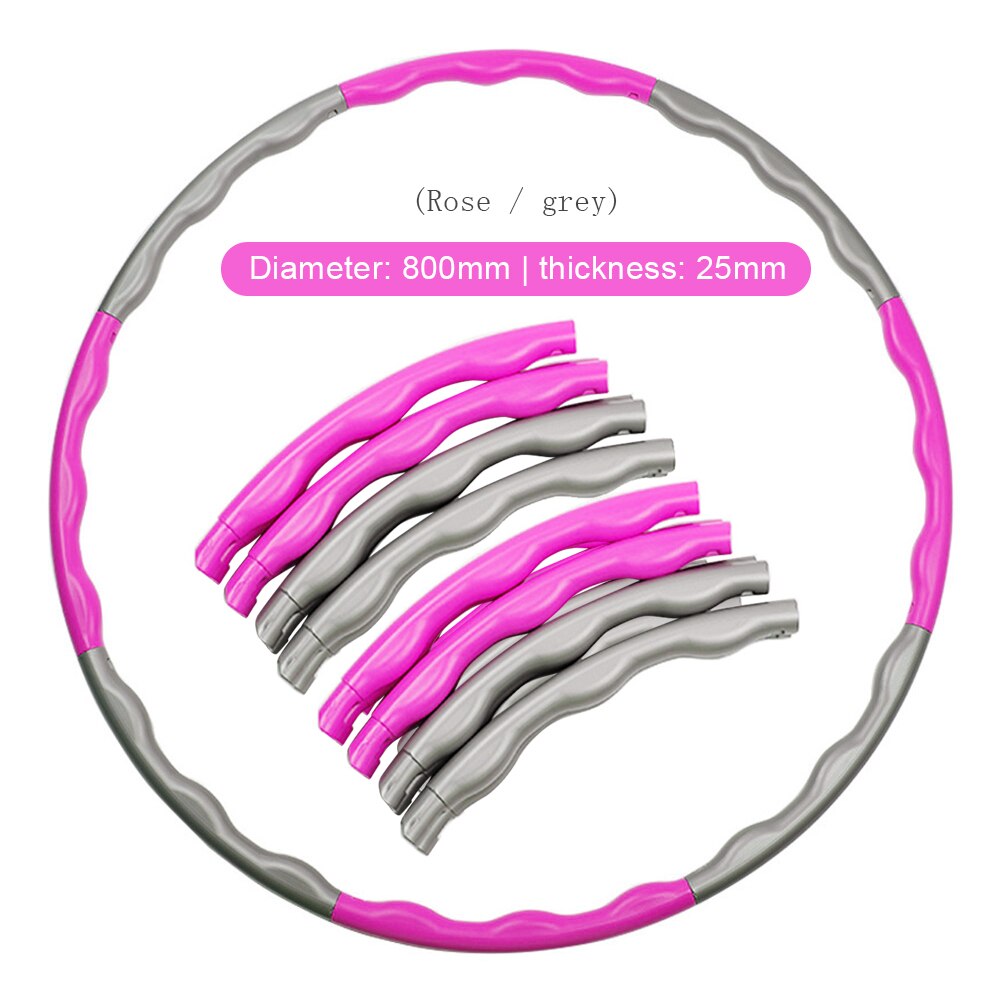 80Cm Fitness Sport Hoop Verwijderbare 8 Sectie Foam Hoepel Gym Body Building Dunne Taille Fitness Cirkel Indoor Apparatuur: Paars