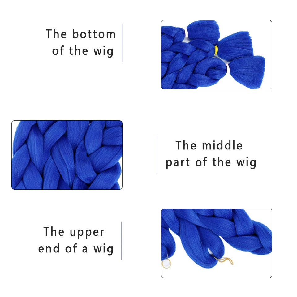 AOSIWIG 165g/pack Synthetic Super Jumbo Braiding Hair Crochet Purple Blue Braids Hair Extension Expression Rainbow Braiding Hair