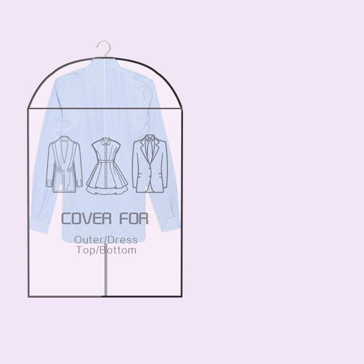 Transparent Clothes Dust Covers Clear Suit Bag Case Garment Coat Zipper Organizer Cover For Home Wardrobe Storage Protection Bag: C / 60X100cm