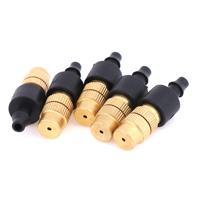 5 Pcs Tuin Irrigatie Landbouw Verneveling Sprinklers Verneveling Sproeiers Koper Verneveling Mist Koeling Nozzles Voor 4/7Mm Slang