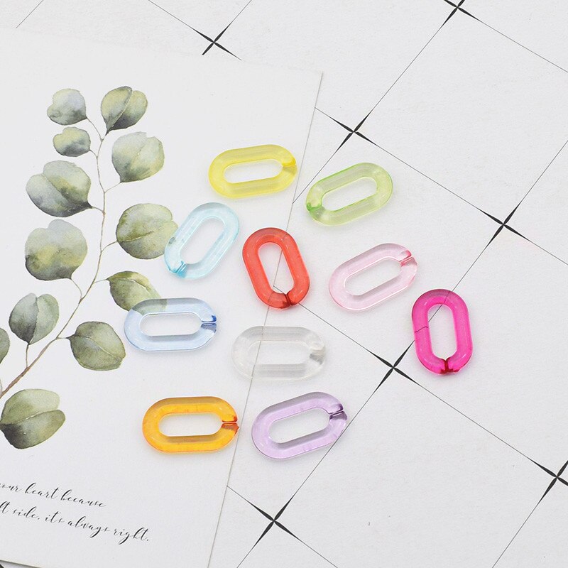 50 stuks/zak matte diy afneembare vervangende schouderband tas acryl hars handtas kettingband banden tas accessoires 27*17mm