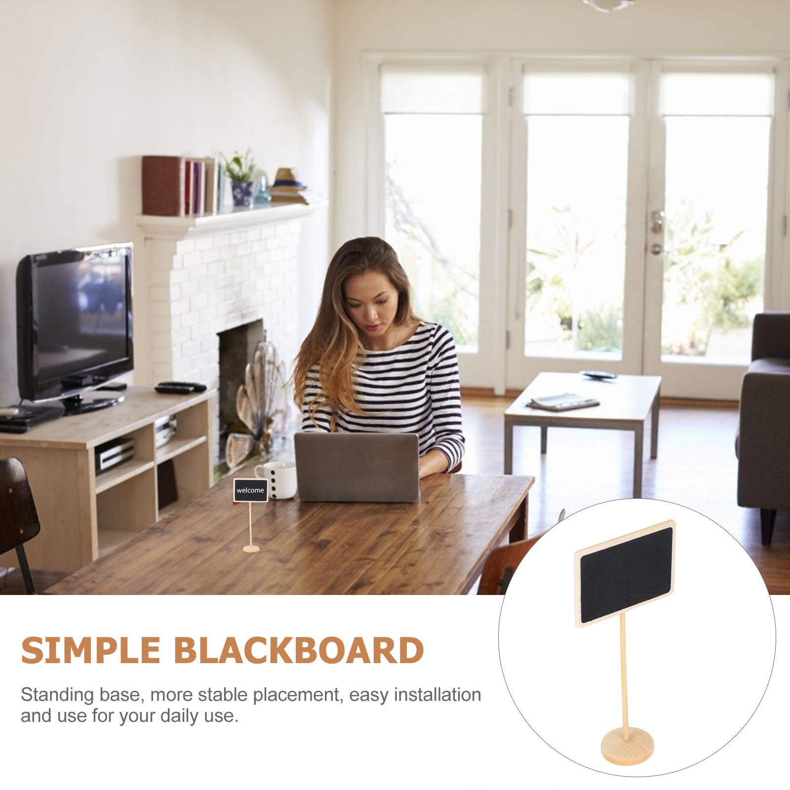 10 Pcs Mini Chalkboard Sign Wooden Message Board Small Blackboard Mini Memo Boards Erasable Tabletop Decor Presentation Supplies