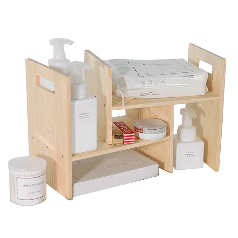 DIY Wooden Book Shelves Desk Organizer Office School Desk Accessories Organizer Tray Book Holder Storage Tray Makeup Organizer