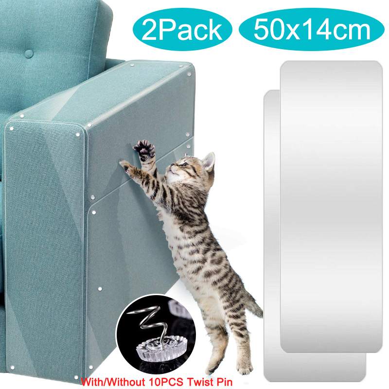 2 stk / sæt kat ridsetape afskrækkende anti ridse holdbar klistermærke klart tæppe sofa beskyttelse møbler kæledyrstræning sæder