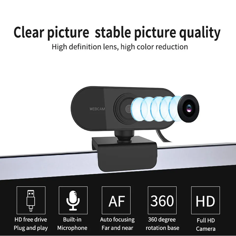 1080p mini webcams hd com microfone, interface usb compatível com laptops e computadores desktop, ideal para videoconferências ao vivo.