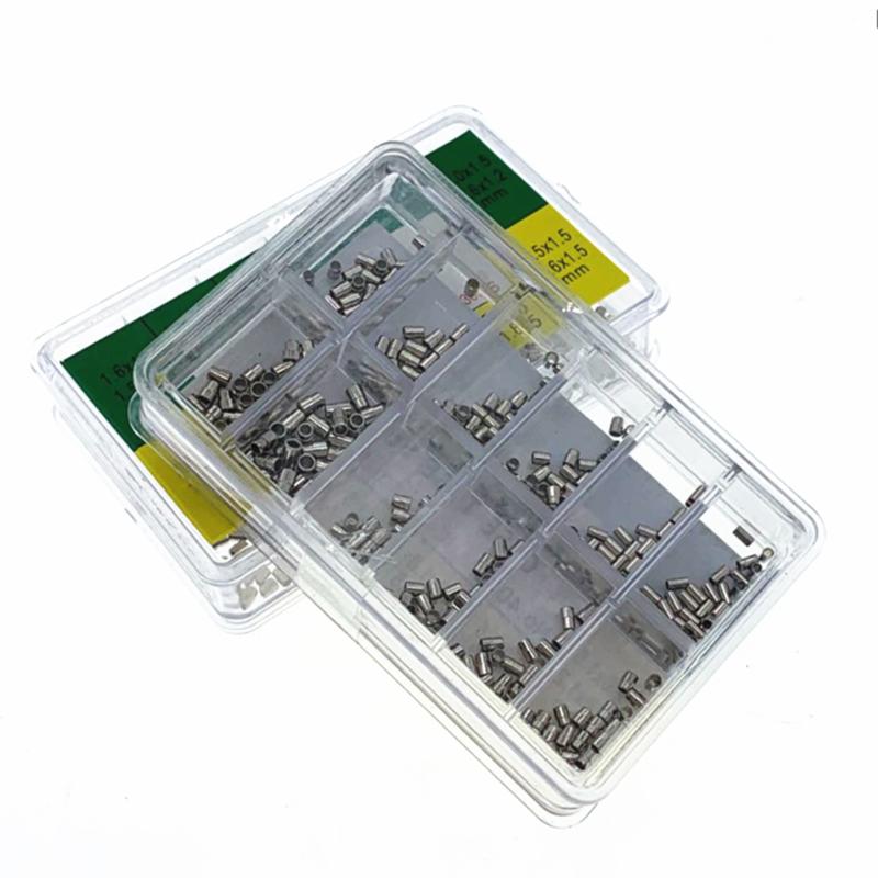 360 Pcs Koper Gemengde Maten Horloge Case Crown Buizen Buizen Voor Waterdichte Crown Horloge Reparatie Onderdelen Voor Horlogemakers Tool