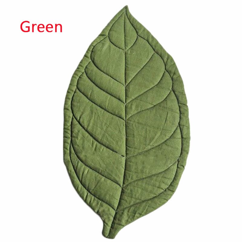 Tapis de jeu doux et épais pour -né, décoration de chambre d&#39;enfant, en forme de feuille, de lune, de Blub, activité de gymnastique, de noël pour la maison: Green