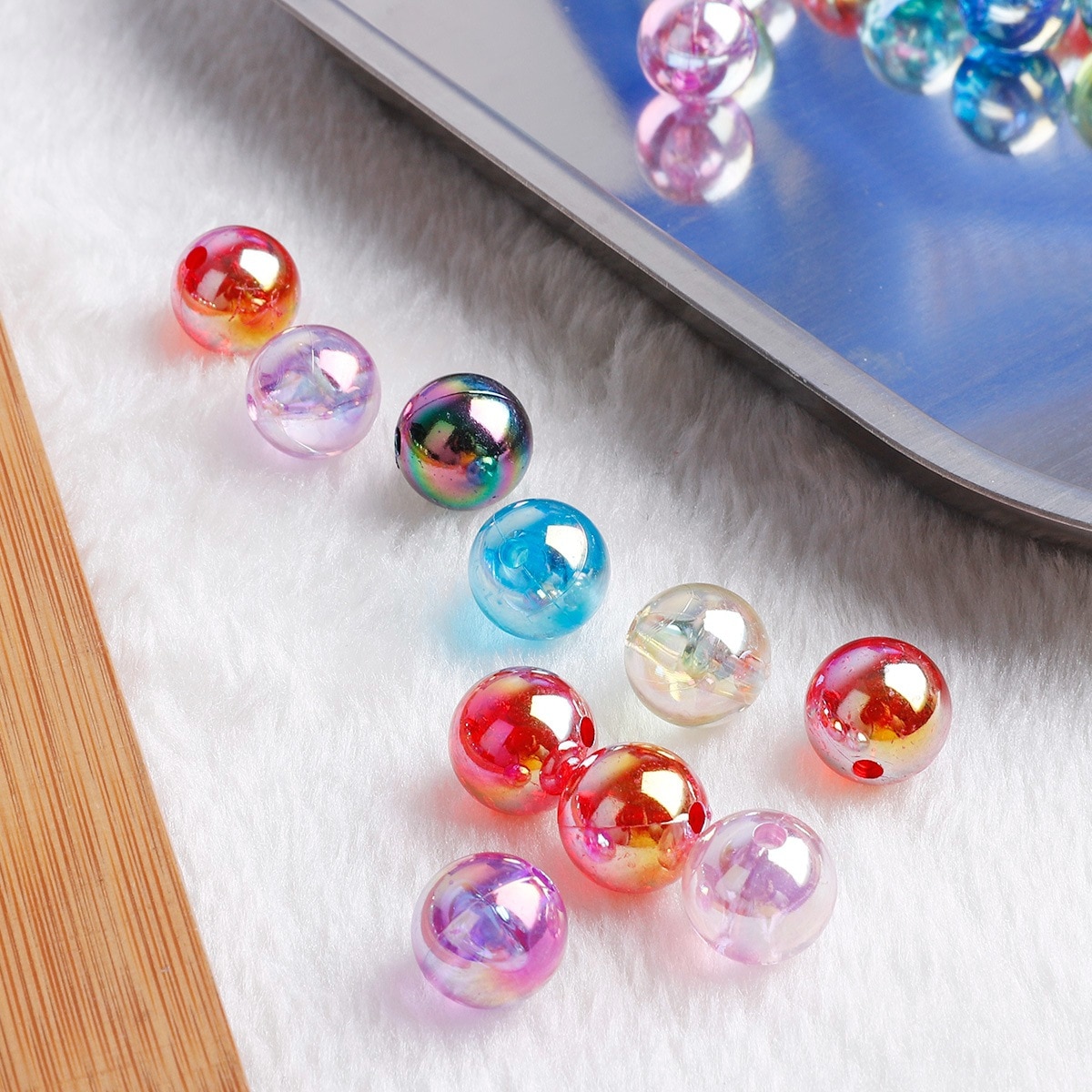 50pcs 8Mm Glass Ball Cream Cattle Small Marbles Pat Toys Parent- Child Beads Console Game Pinball Machine of Bouncing Ball