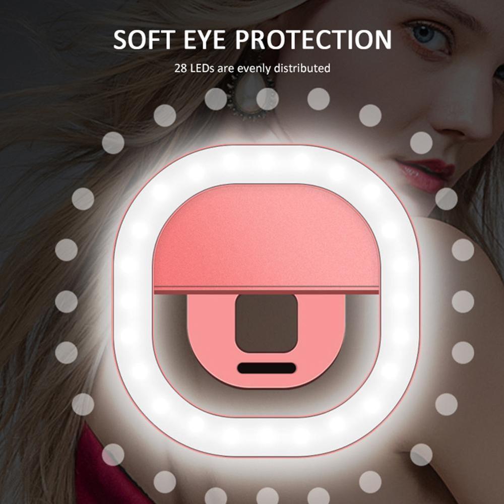 1PC Mini LED Ring Light Clip On Mobile Phone Fill Light Self Timer Square Miniature Mobile Phone LED Lamp Selfie Ring Light