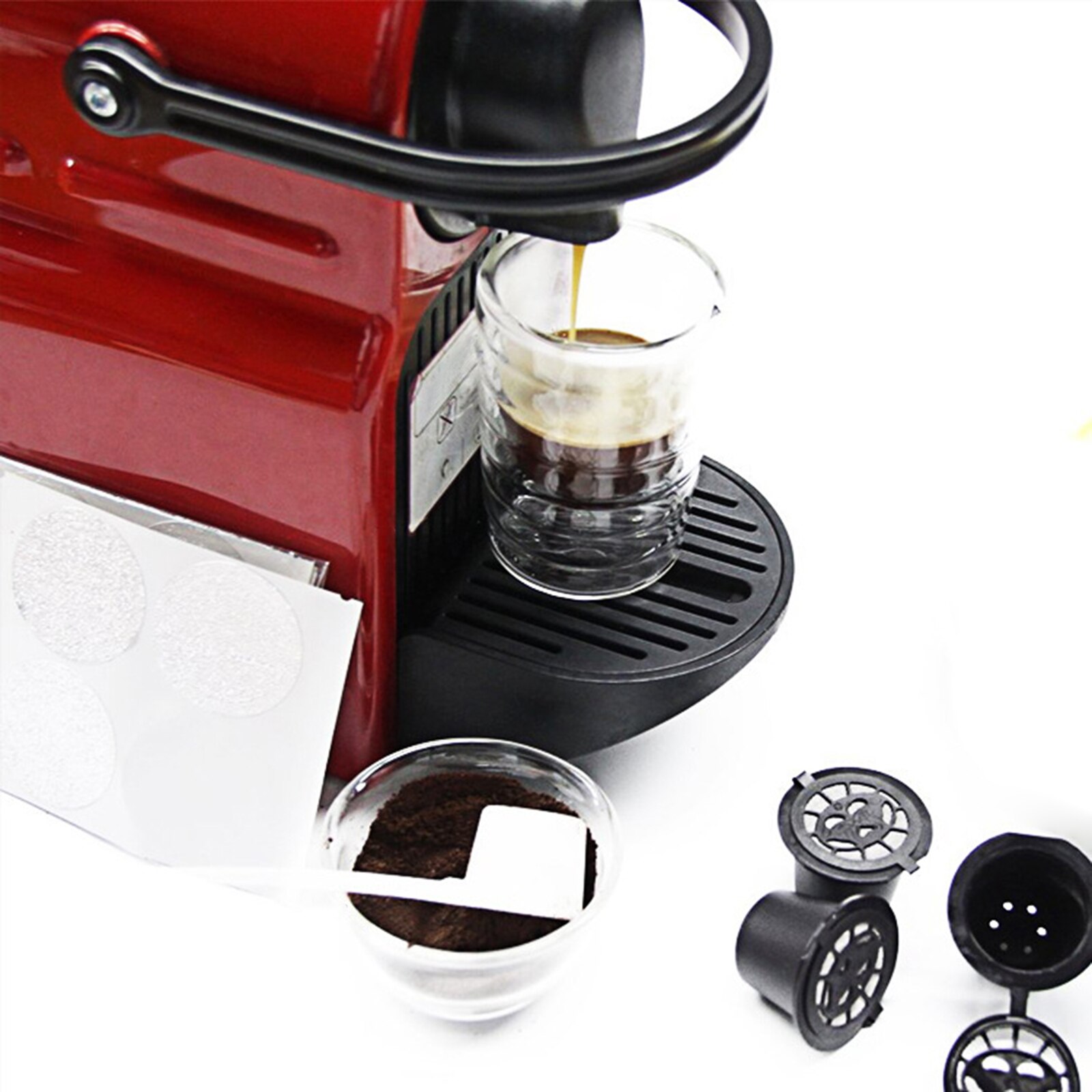 Coffee Filter Coffee Appliance Filter Coffee Capsule Reusable Coffee Capsule 3Pcs Pod Nespresso Recycling 1 Set With Brush Spoon