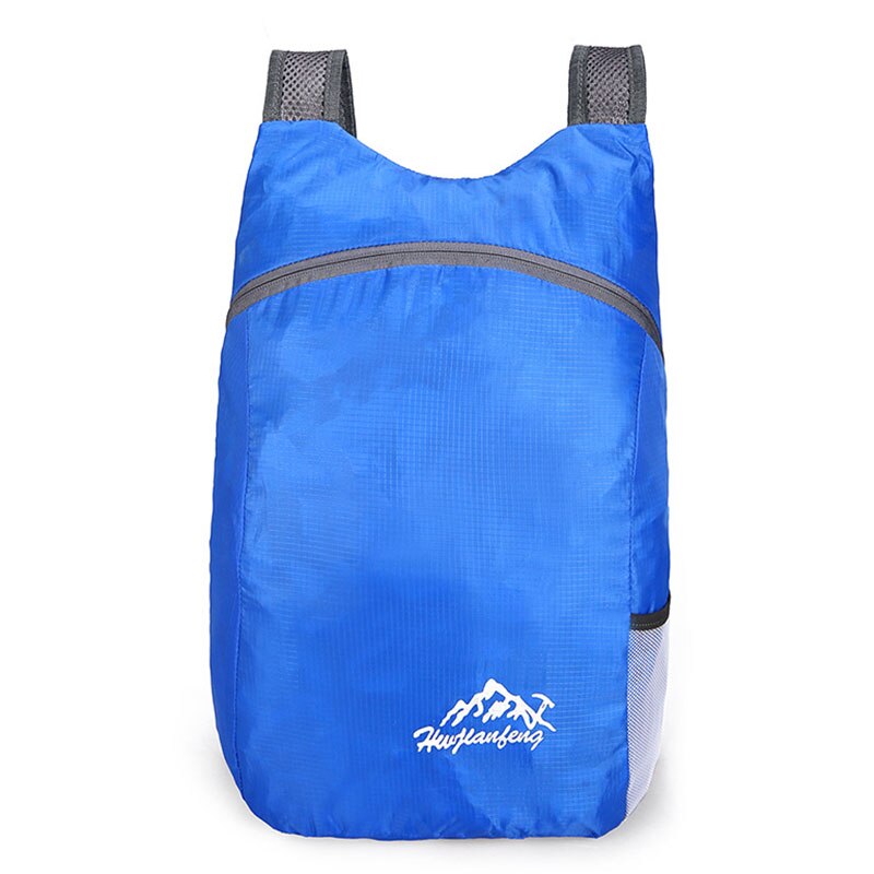 20l slitesterk nylon sammenleggbar ryggsekk unisex lett utendørs reise tursekk bærbar camping dagsekk: Blå farge