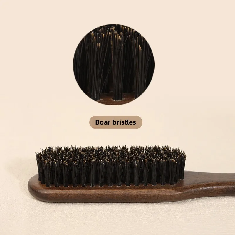 Houten Handvat Varkenshaar Baard Borstel Scheren Tool Haarborstel Houten Gebogen Mannen Baard Scheerkwast Kapper Snor Borstels