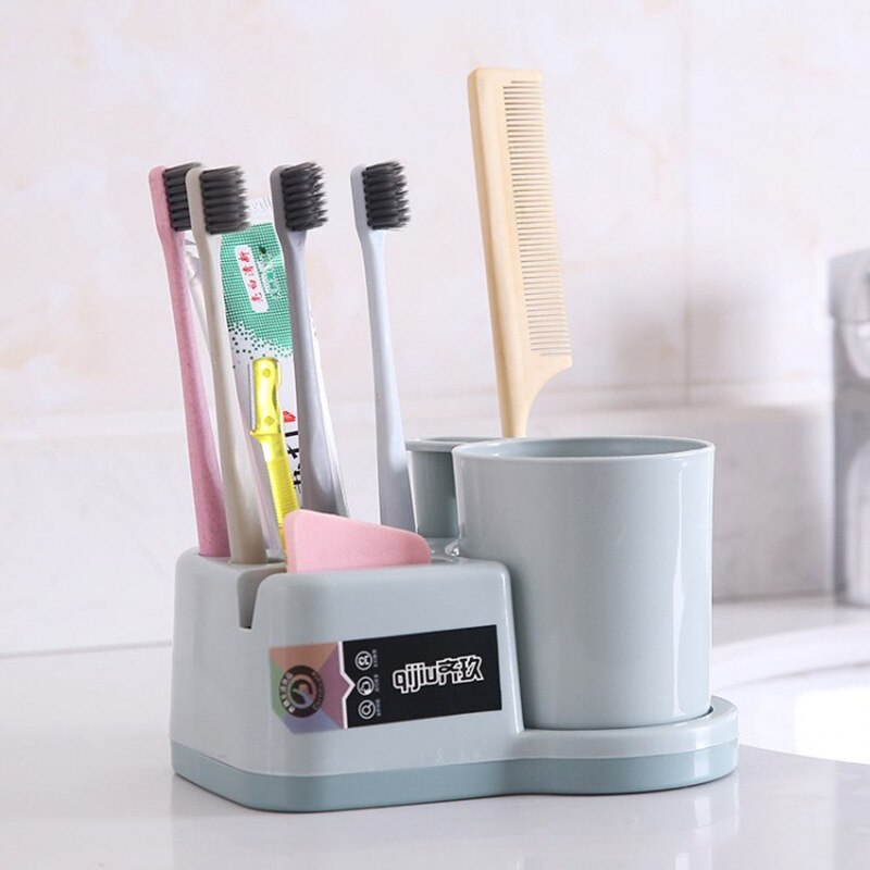Wc Paar Wassen Pot Sets Is Geplaatst In De Familie Van Drie Borstelen Tand Cup Tandpasta Tandenborstel Rekken Rek: BLUE