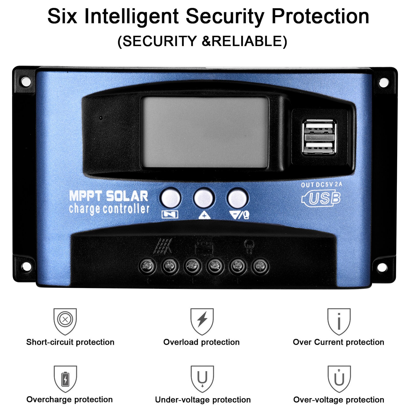 MPPT 60A/50A/30A/80A/100A /150A Solar Charge Controller Dual USB LCD Auto Solar Panel Battery Charge Controller Voltage Regulat