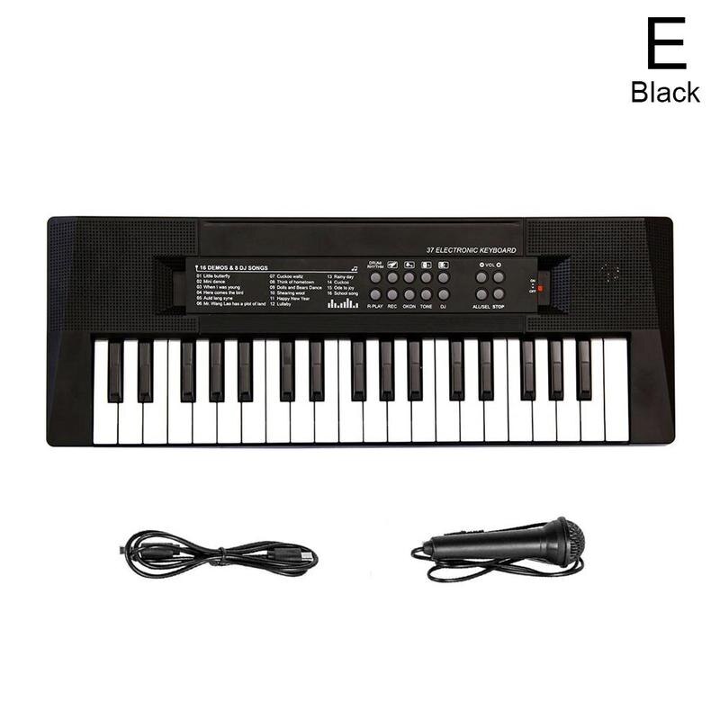 37 S Elektronische Board Piano Kinderen Orgel Met Digitale Board S Muziek Muzikale Verlichting Microfoon K6w7: black