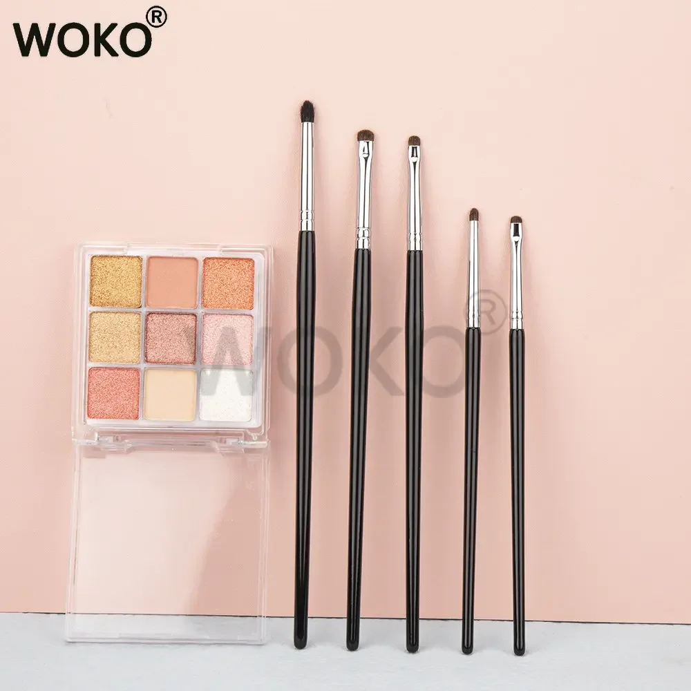 Pequeños pinceles de maquillaje Smoky Liner, delineador de ojos, brocha para difuminar, brocha de maquillaje para difuminar, pelo de caballo, sombra de ojos, brocha para difuminar