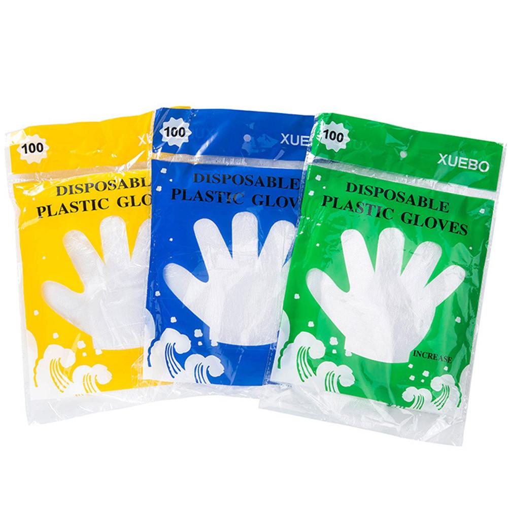 Guantes desechables 100 uds, guantes de cocina para barbacoa, guantes para comida, extraíble transparente, resistente al aceite, guante plástico desechable para limpieza del hogar