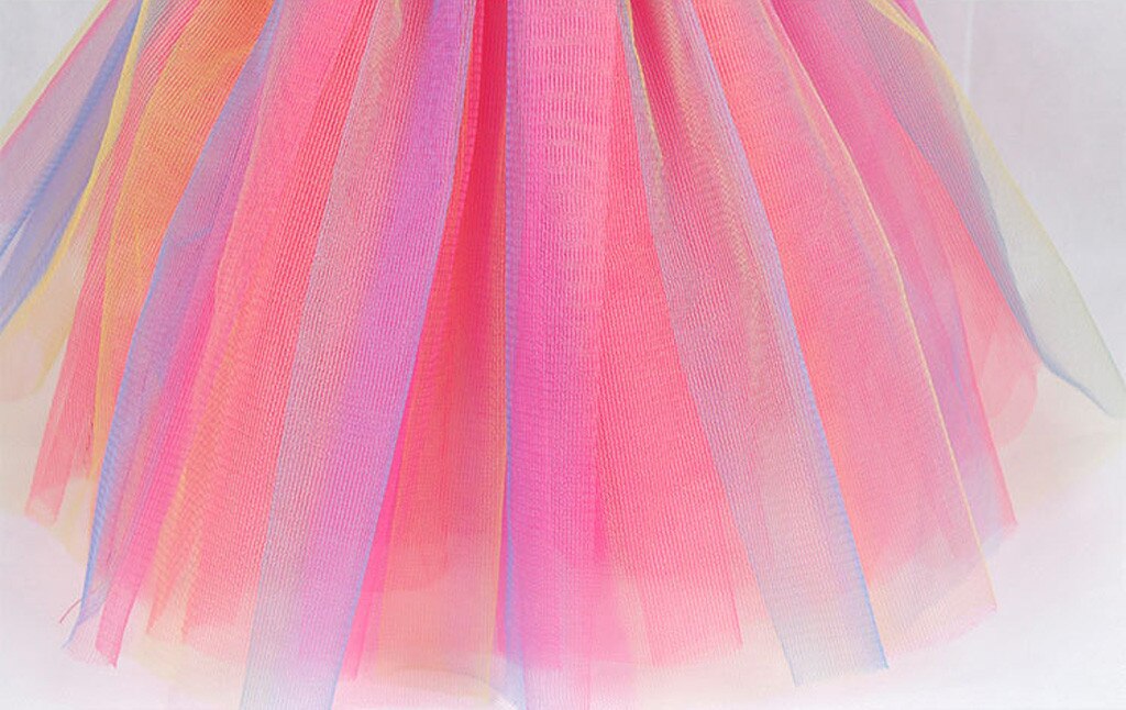 Jupe Tutu multicolore en Tulle pour bébés filles | Tenue de Ballet, robe de princesse en maille arc-en-ciel