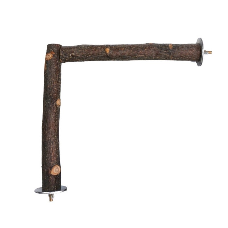 Bird Training Stand Portable Tabletop Parrot Natural Wood Perch for Small Medium Parakeet Finch Canary African Grey Q84D: M