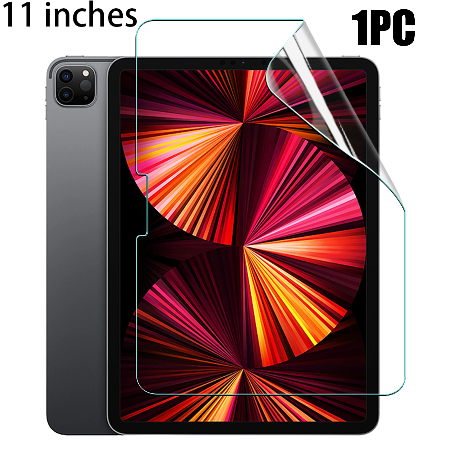 Para iPad 11 pulgadas 2025 cubierta completa Protector de pantalla de TPU suave para iPad 11 pulgadas Tablet películas de hidrogel resistente a los arañazos no vidrio: Negro