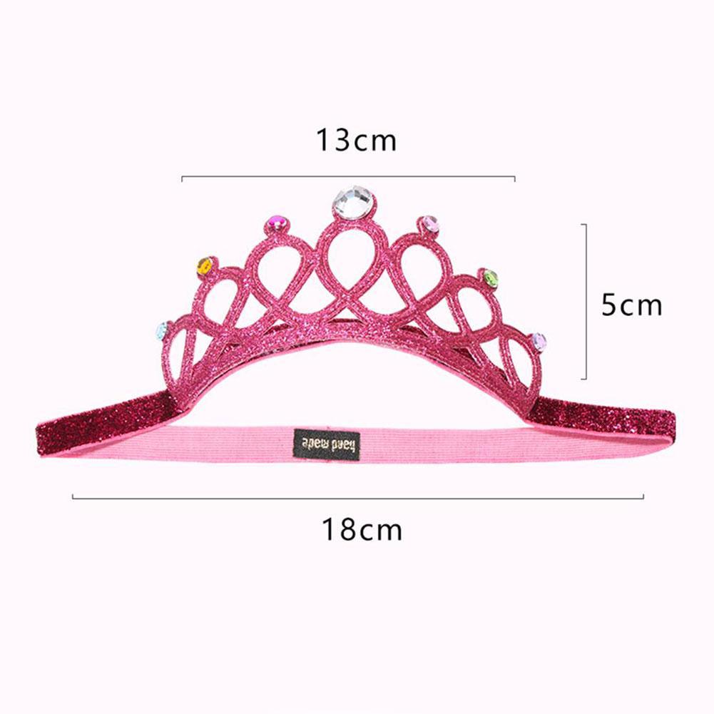 Child Rhinestones Princess Headband Elastic Hair Crown Headband Tiara Kids Headwear For Girls Kids Accessory Party