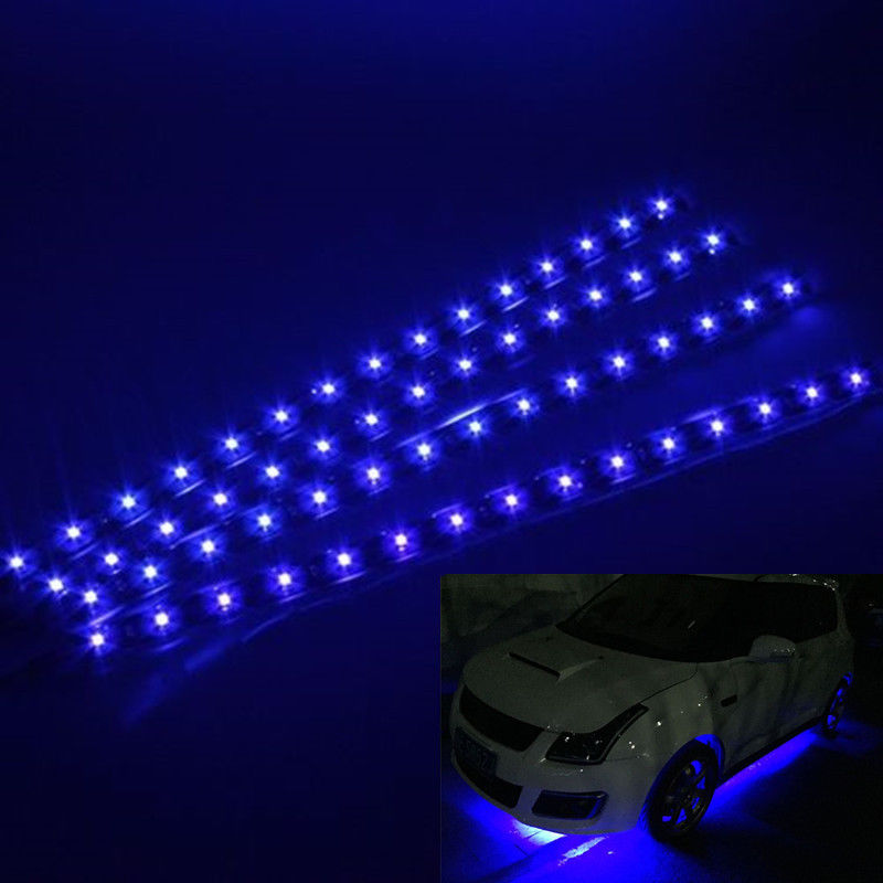 6 X Waterdichte DC12V Motor Led Strip Underbody Licht Voor Auto Motor Pvc Laag Stroomverbruik Waterdichte Led Verlichting Strip: Blue