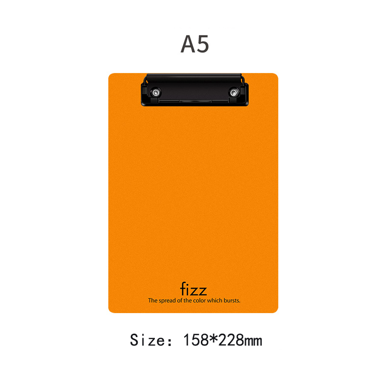 A5 Plastic Writing Board with Clip File Folder Writing Pad File School and Office Supplies: Orange