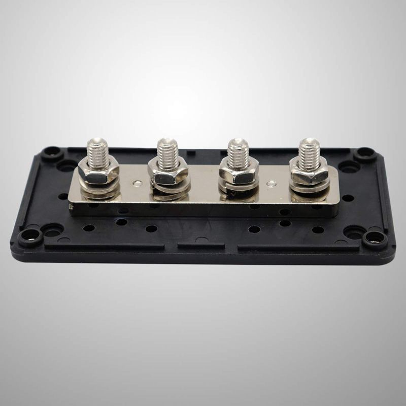 DC 48V 300A 4 terminales pendientes barra Bloque de Distribución de Energía para coche barco (negro)