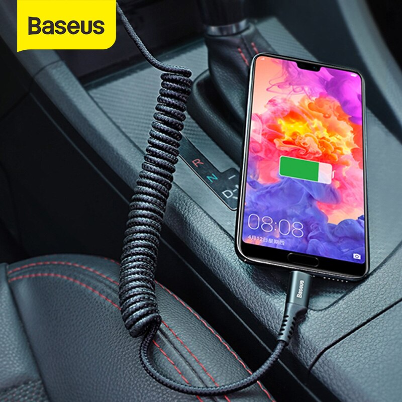 Baseus Spring USB Type C Cable for Car Styling Storage Flexible 2A Charging Cable USB C for Type-C Device