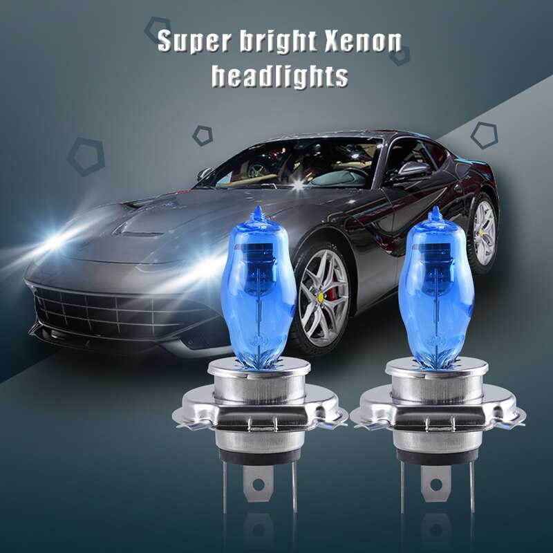 Atcomm 2 st  h3 h7 auto halogenlampor 6000k vita 12v h1 h4 h8 h9 h11 9005 hb3 9006 hb4 bil halogenlampa ampull voiture
