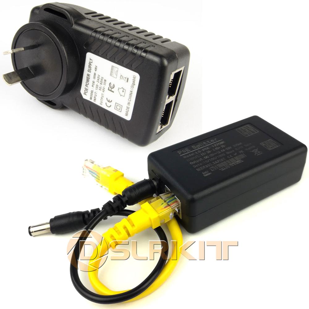 Gigabit 802.3at 24Watt PoE Kit (Splitter + Injector) 12V 2A Power Over Ethernet