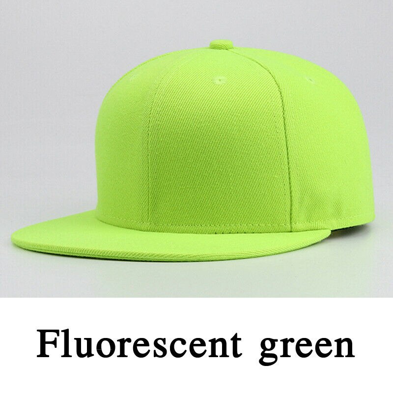 Sports Baseball Cap Blank Plain Solid Snapback Golf ball Hip-Hop Hat Men Women: Fluorescent Green