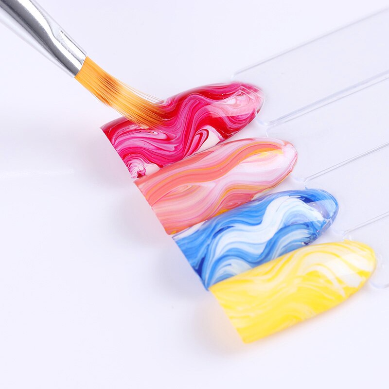 Nicole diary 1 pc gradiënt schilderpen tekenkwast witte strass handvat nagelkunstgereedschap