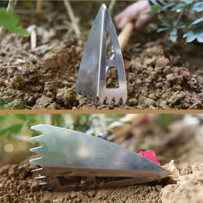 Herramienta de jardinería de azada puntiaguda, cultivador de mango corto con engranaje deshierbe, huerto, plantación, excavación, herramienta de Agricultura de deshierbe