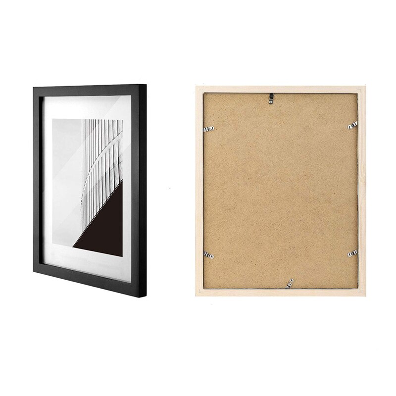 Wooden Frame A4 A3 Black White Nature Solid Simple Picture Photo Frame with Mats for Wall Mounting Hardware Included