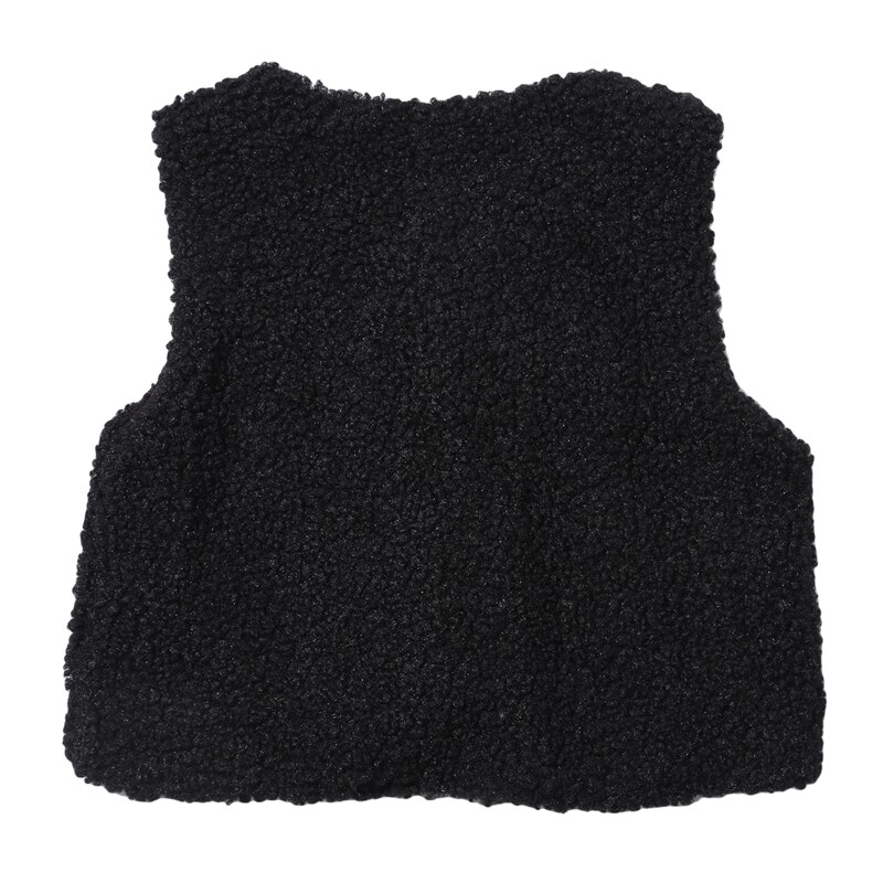 Herfst Winter Baby Dikke Vest Meisjes Jongens Berber Fleece Vest Baby Meisje Winter Warm Leuke Kleding: black / 15 yards