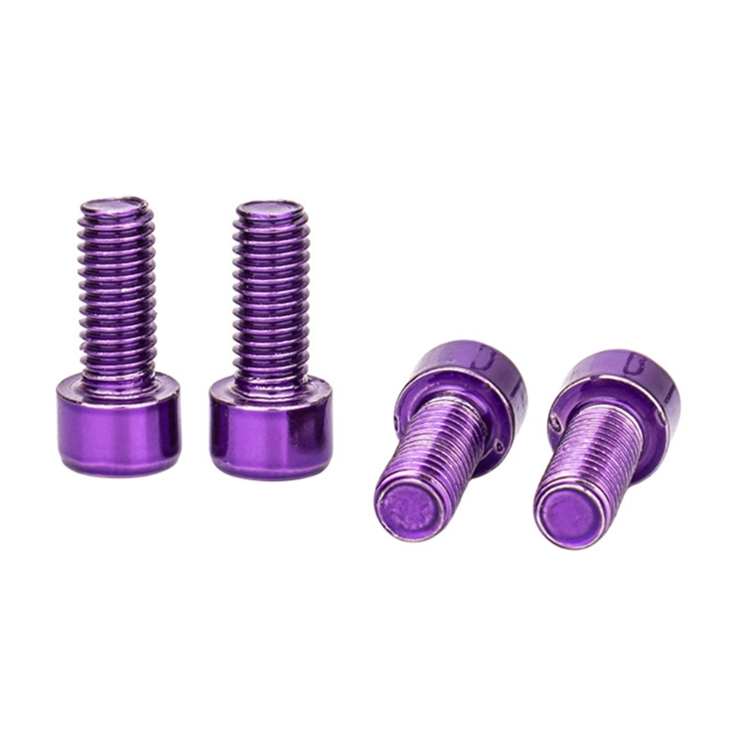 4x Pyörän Juomapullotelineen Ruuvit 5x12mm Ruostumaton Teräs Maastopyörään: Violetti