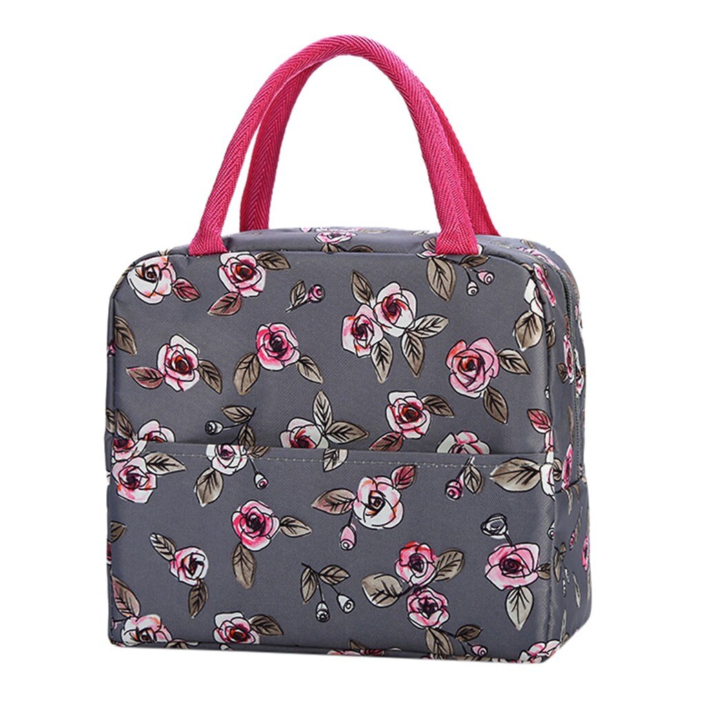 Simple Style Large Capacity Waterproof Oxford Lunch Bag Outdoor Picnic Bag high capacity Oxford humanized Lunch package: B