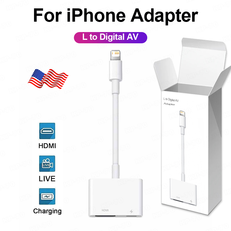 Voor Apple L naar HDMI Digitale AV Adapter Voor iPhone 14 Pro Max 13 12 11 XS X XR HDMI Projector Sync scherm Converter Met Opladen