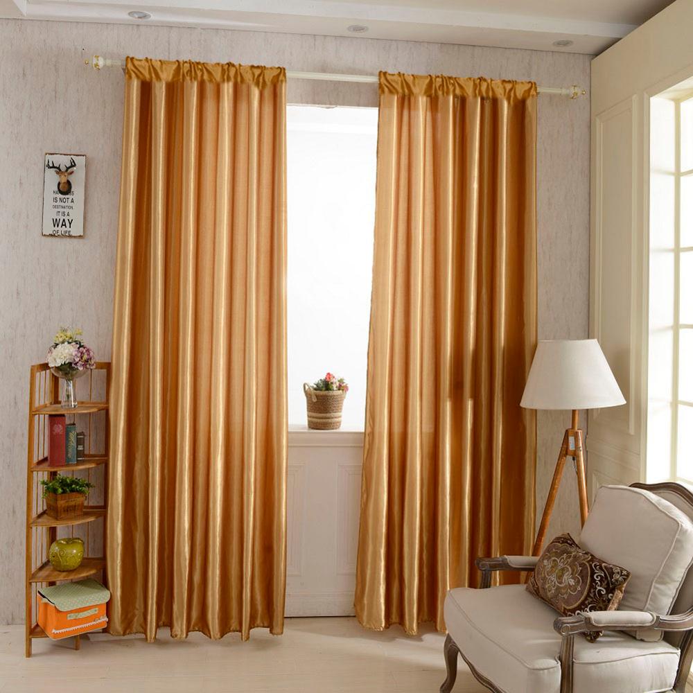 1pc 100 x 200cm solid satin dør vinduesgardin dekorative halvskygge gardiner til stue køkken soveværelse persienner